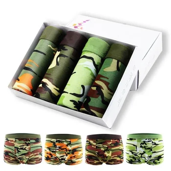 4 pz/lotto biancheria intima da uomo colore mimetico boxer sexy fibra di bambù di alta qualità morbido e traspirante antibatterico boxer da uomo 1