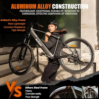 Electric Bike -468Wh Removable Built in Battery, 350W(Peak 500W), 26X2.1 Tire Step Over Bicycle with 7 Speed, Max 50 Miles 5