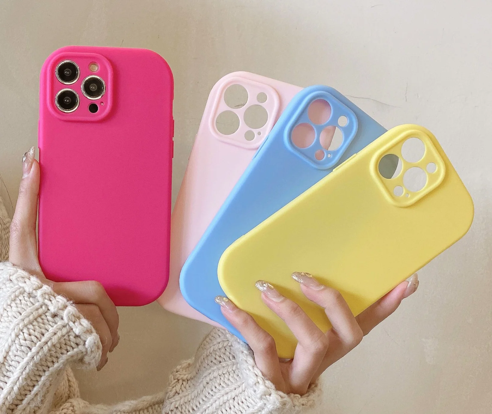 Adatto per iPhone 15 Precision Hole Dun Creative Solid Color TPU 14 Little Fat Man Custodia per telefono_voghion.com