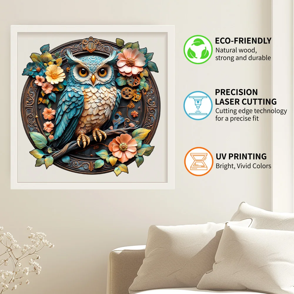 Wooden Puzzle for Adults, Lively Parrot Puzzle Wooden Jigsaw Puzzle, Unique Animal Shape Bird Wood Puzzles with Beautiful Box, F