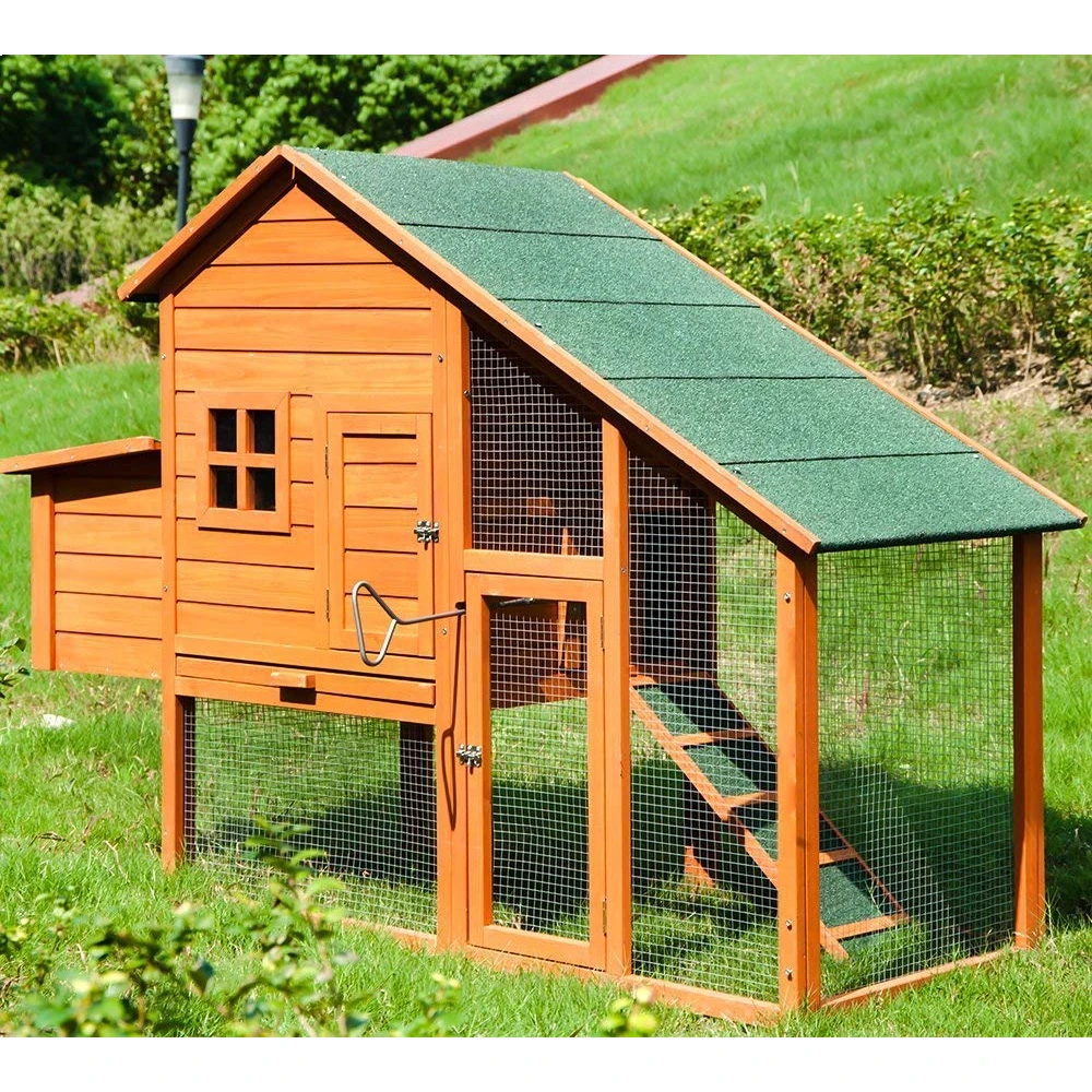 

67x26x47 Inch Pet Rabbit Hutch Chicken Coop Wooden House for Small Animals with Pull-Out Tray&Egg Case[US-Stock]