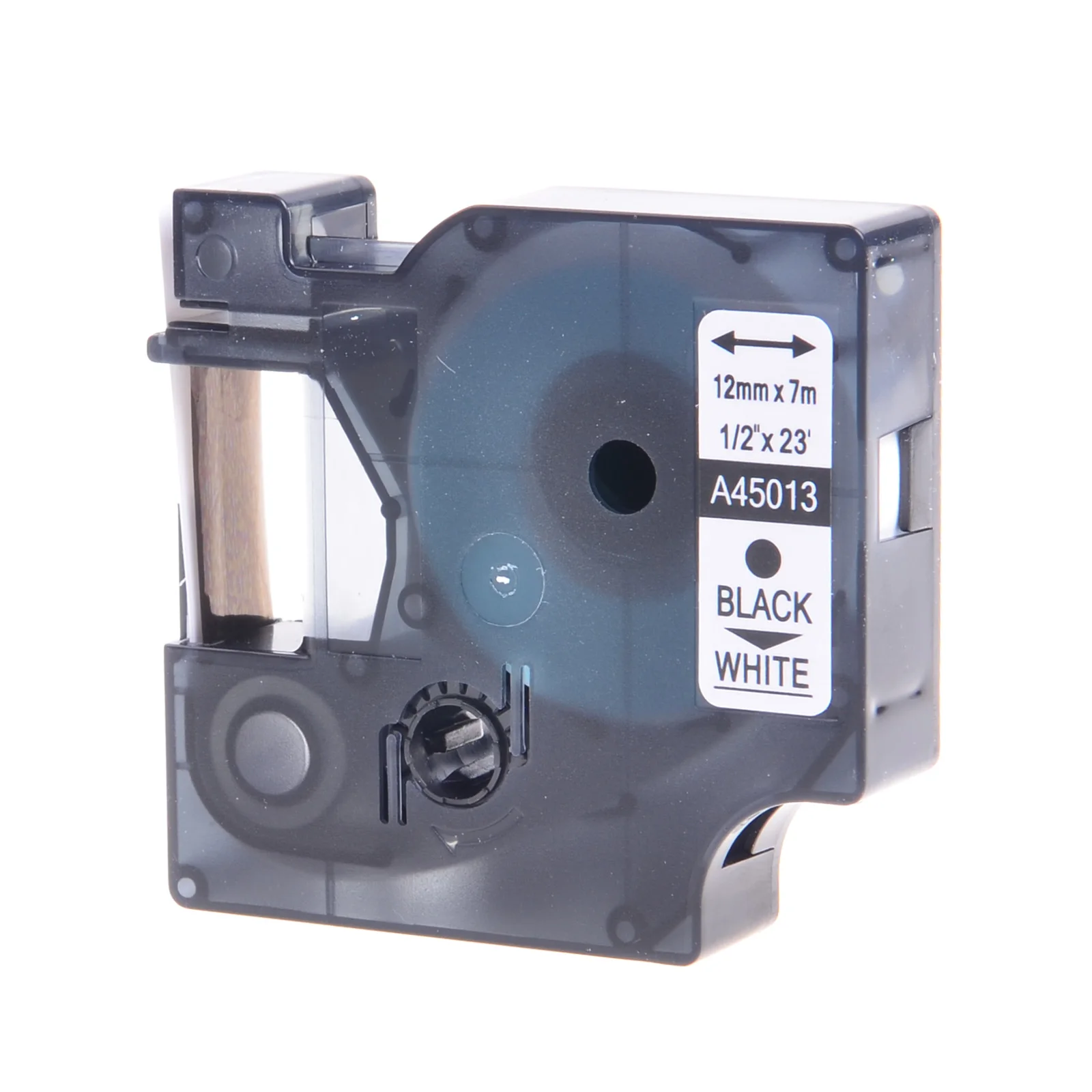 Black on White Dymo D1 Label Tape, Various Widths
