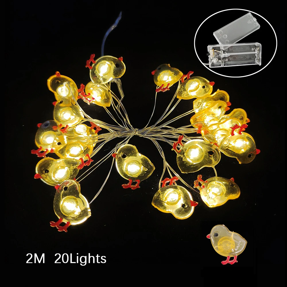 2M 20Leds Easter Fairy Light String Easter Eggs Rabbit Carrot Led Lights for Home Garland Diy Light Happy Easter Decoration 2026