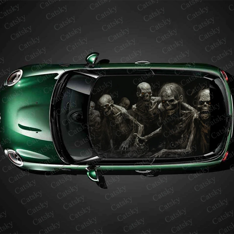 

Creepy Looking People Car Roof Sticker Wrap Racing SUV Accessories Packaging Painted PVC Custom Car Graphic Decal