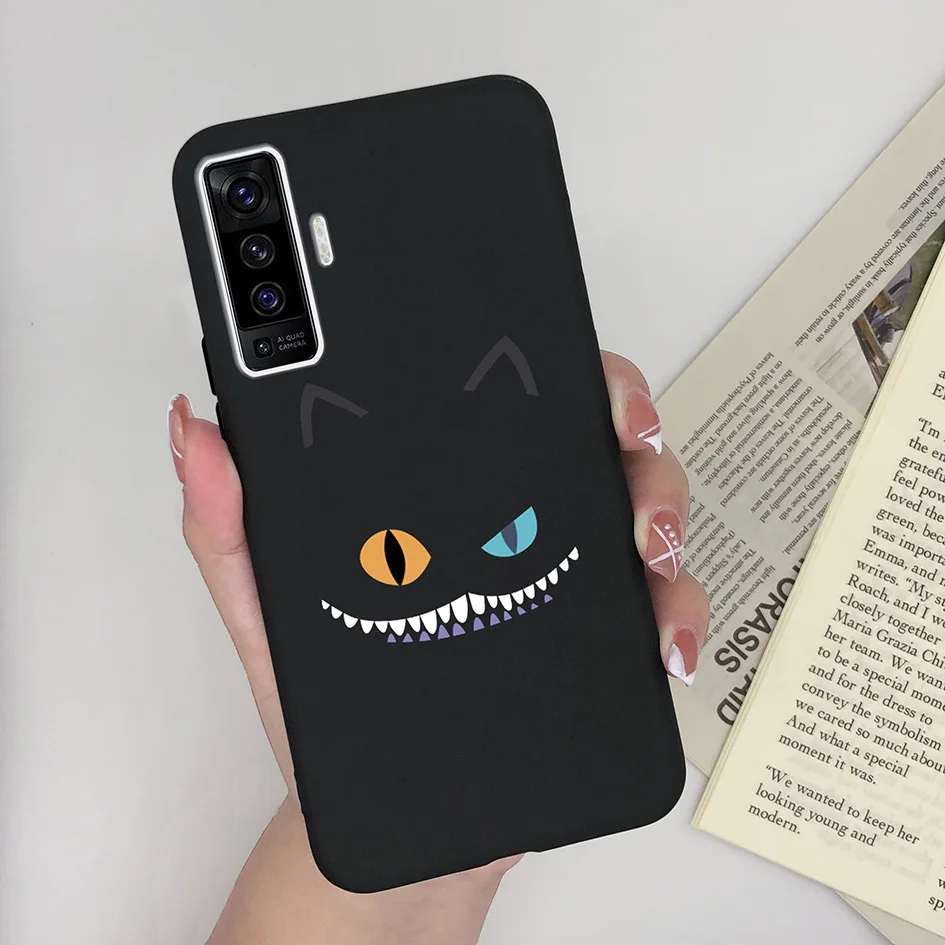 Matte Cartoon Lovely Girl Heart Plant Soft Silicone Back Cover - 6.56 Inches