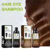 3 in 1 Hair Color Shampoo 100ml Natural Herbal Hair Dye Shampoo for Gary Hair Dark Brown Black Hair Dye Cover Gray White Ha F1H6
