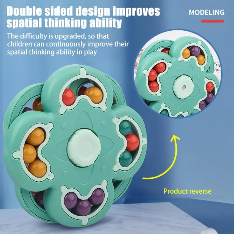 Magic Bean Cube Rotating Fingertip Spinner Decompression Toys Small Beads Magic Cube Fidget Toy Kids Puzzle Stress Relief Toy fidget toys puzzle toys anti stress toys puzzle cube magic puzzle cube