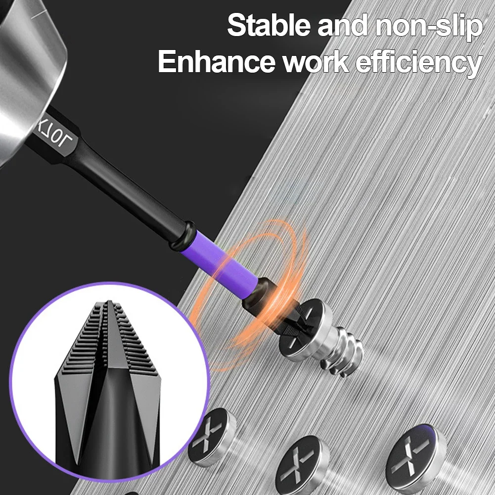 Magnetic Screwdriver Bits Strong Magnetic Cross Bits D1 High Hardness Anti-shock Batch Head Non-slip Impact Driver Sets For Power Drilling
