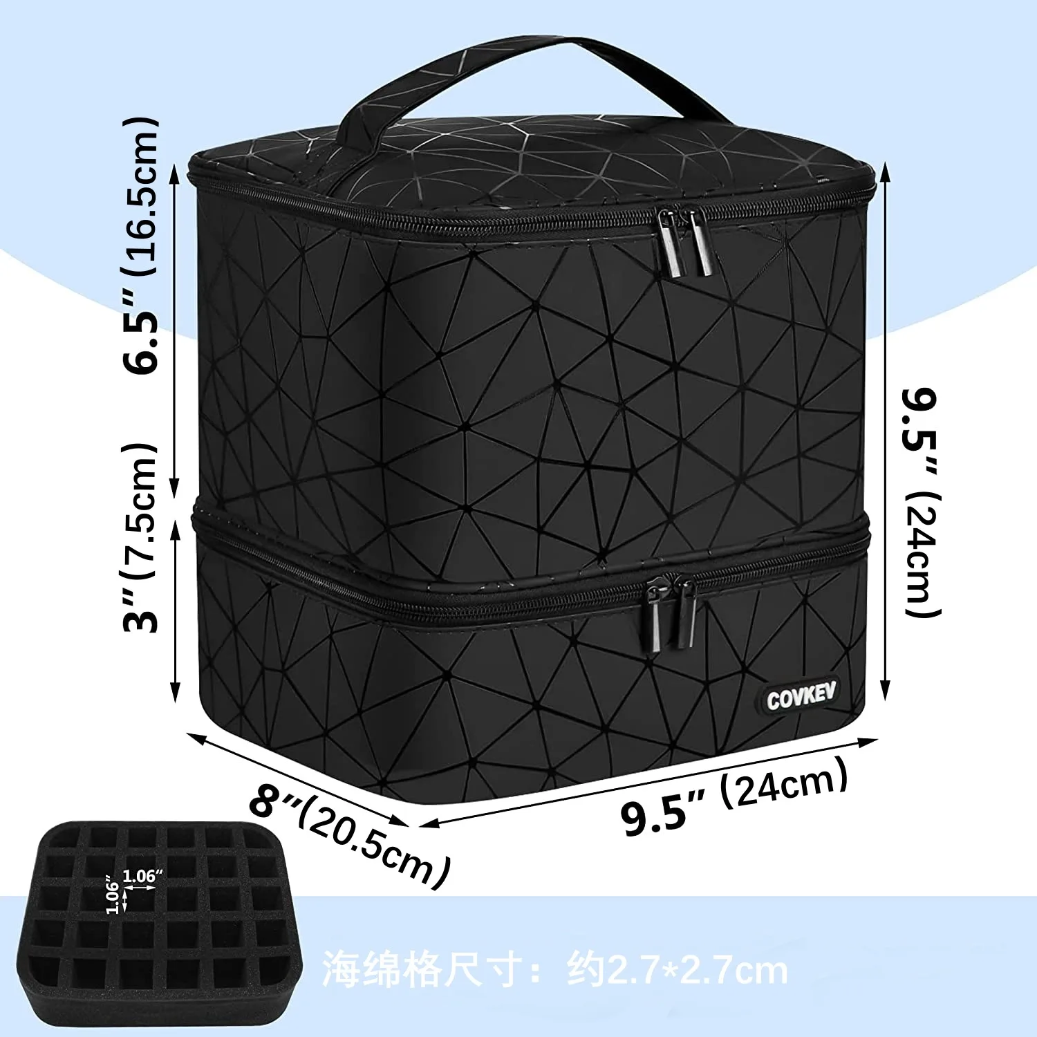 30 Bottles Nail Polish Storage Bag Portable Cosmetic Large Handbag Organizer with Handle for Travel 2 Layer Essential Oil Bag storage bag makeup organizer cosmetic bag cosmetic storage bag toiletry bag makeup bag cosmetic case