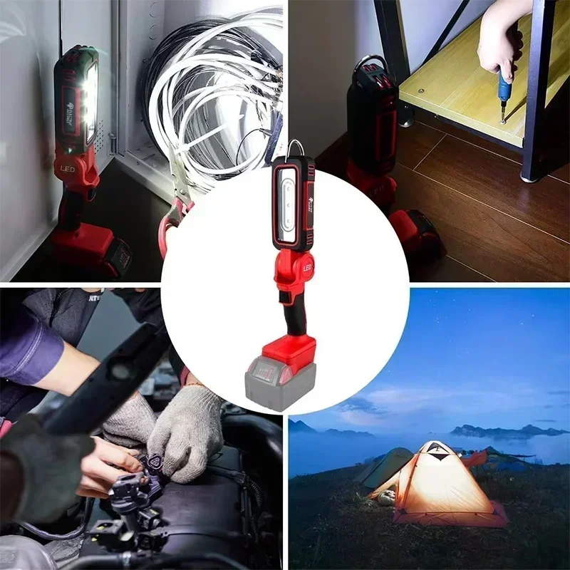 Electric Goddess 300W Cordless Folding Tool Light Portable Field Light Source For Dewalt/Makita/ Milwaukee Battery 6