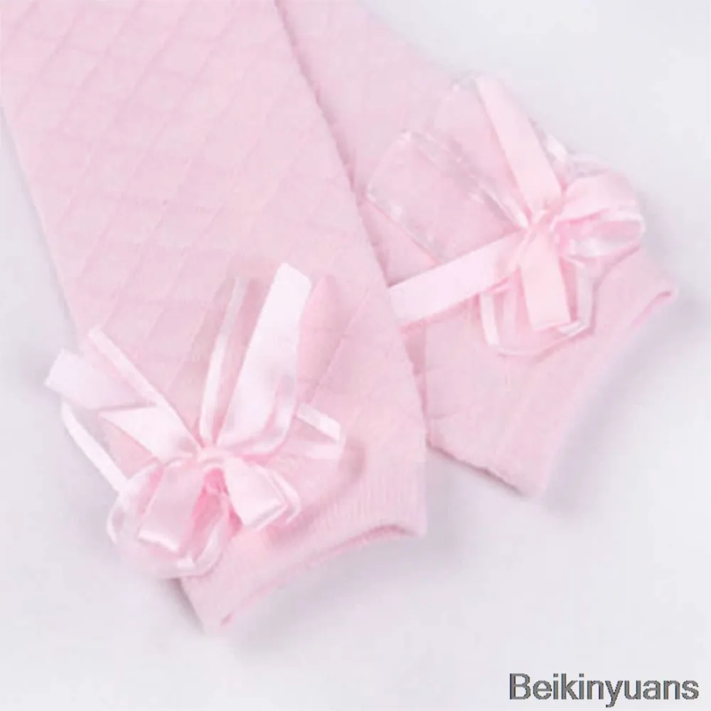 New Japanese style girls over the knee leg warmers mesh anti-mosquito bow tube children knee high leg warmers socks