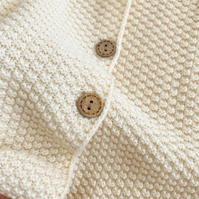 Baby Girls Sweater Toddler Girls Knitted Cardigan Spring Autumn Solid O-Neck Knitwear Coat