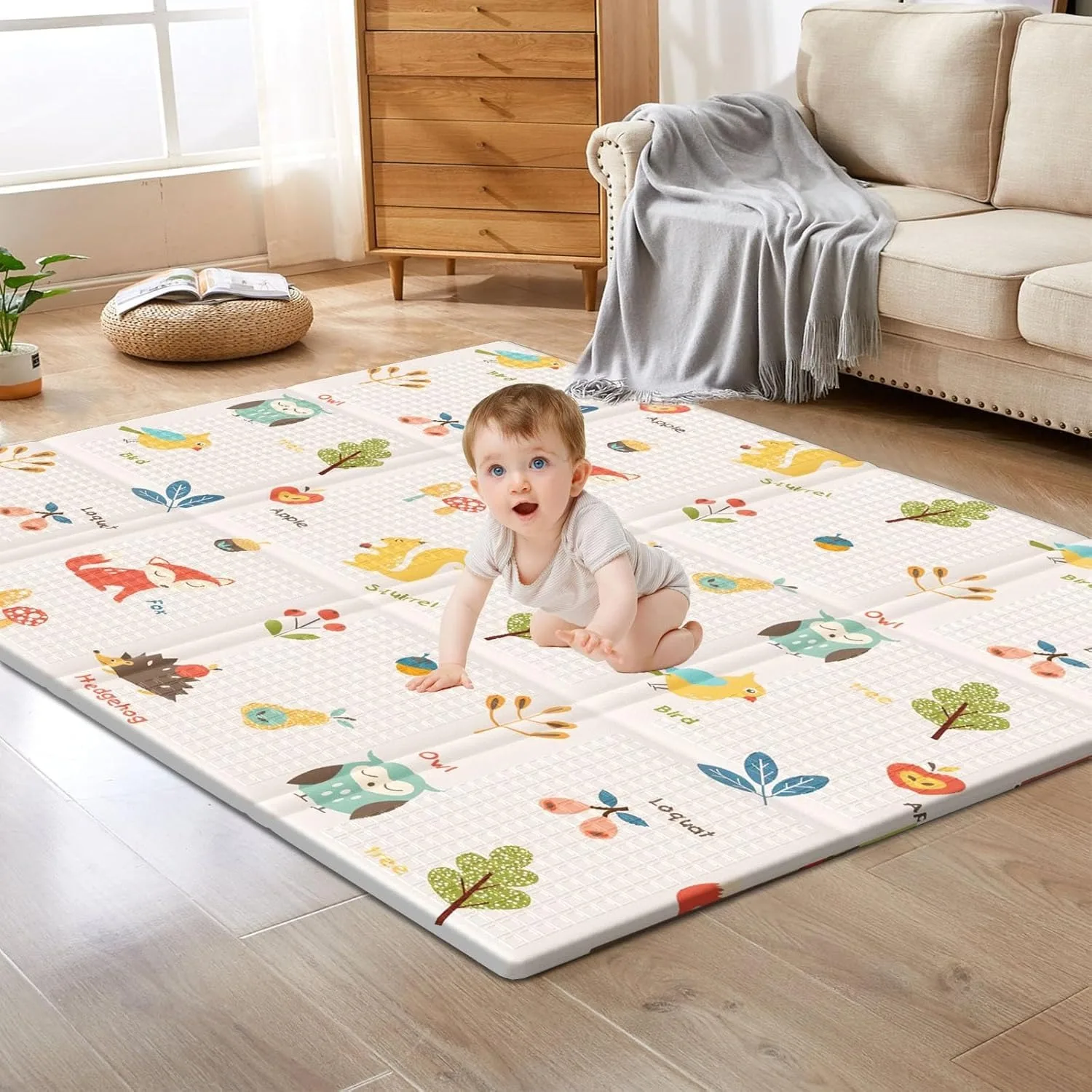 Foldable Baby Play Mat Children’s Double-sided Pattern Protection Non-slip Activity Carpet Children’s Educational Activity Mat Baby & Maternity