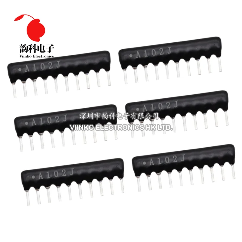 thumbnail image 2 of 10pcs DIP Resistor Network Array 9-Pin - Multiple Values From 100 Ohm To 100K Ohm For Electronics Projects 2 of 12