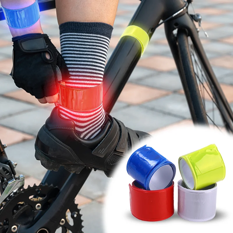 1/2PCS Bicycle Reflective Safe Leg Pants Clip Strap Beam Band Bottom Belt Running Fishing Cycling Reflective Strips Accessories bike accessories