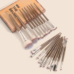 Maange Deluxe 20 - Piece Professional Makeup Brush Set with Storage Box (BROWN)