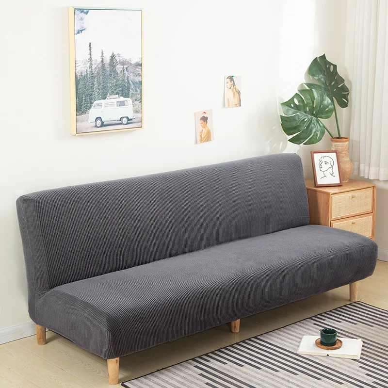 Armless Sofa Bed Slipcover Couch Cover Without Armrests Stretch Folding Futon Cover Dust-proof Elastic Removable Fundas Sofa 4