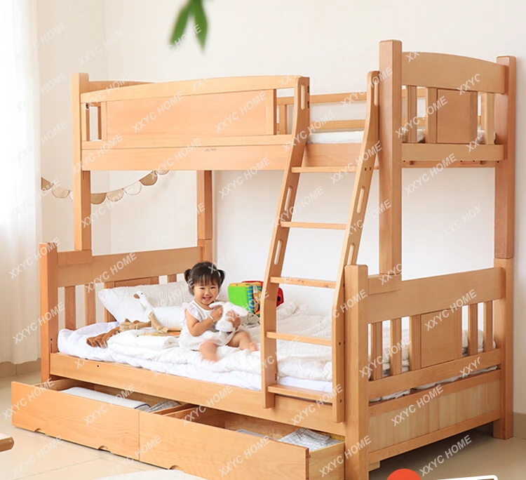 

Height-Adjustable Bed Bunk Bed Upper and Lower Shop Combined Bed Children's Split Storage Small Apartment Double Bed Furniture
