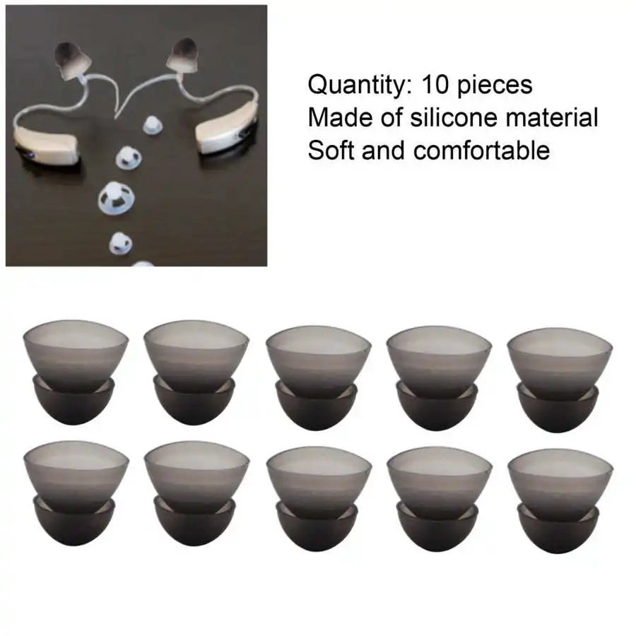 Closed Fit Hearing Aid Domes Earplug Silicone Double Layer Anti Static Eartips Replacement Hearing Aid Accessory 8/10/12mm 10Pcs hearing aids accessory