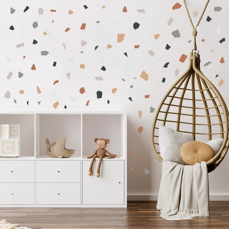 Terrazzo Pattern Irregular Stone Shape Wall Stickers for Living Room Bedroom Bathroom Decorative Wall Decals Home Decor Murals wall stickers