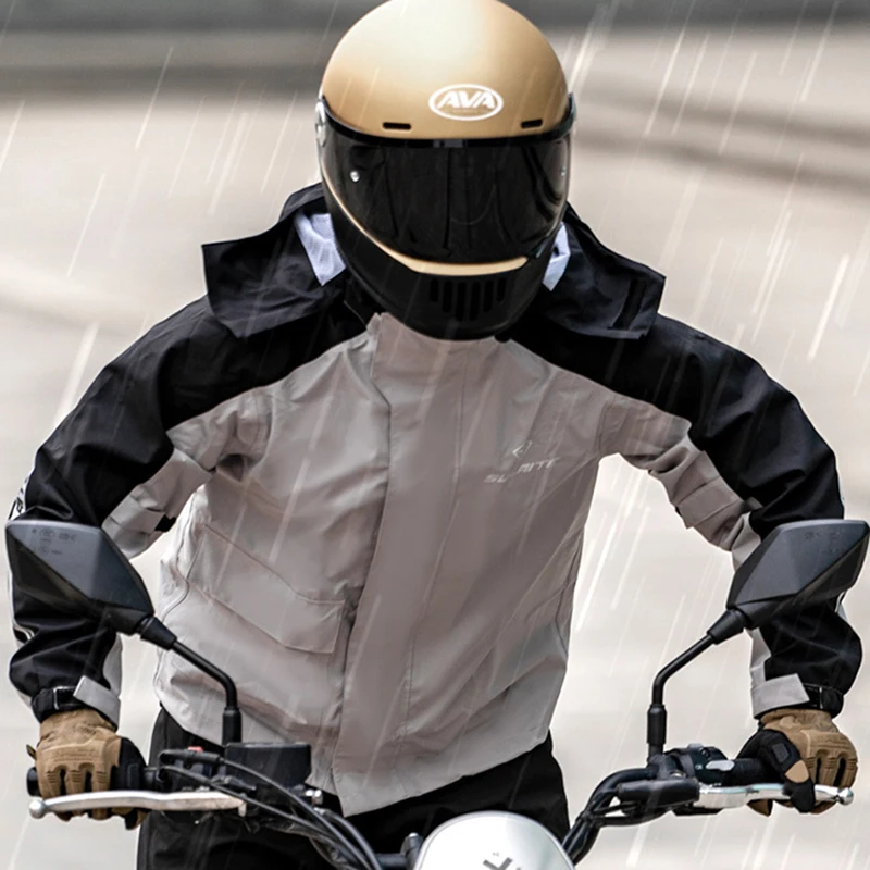 

Motorcycle Riding Raincoat and Rain Pants Set Motorcycle Split Full Body Anti-storm Rain Adult Reflective Riding Poncho Supplies