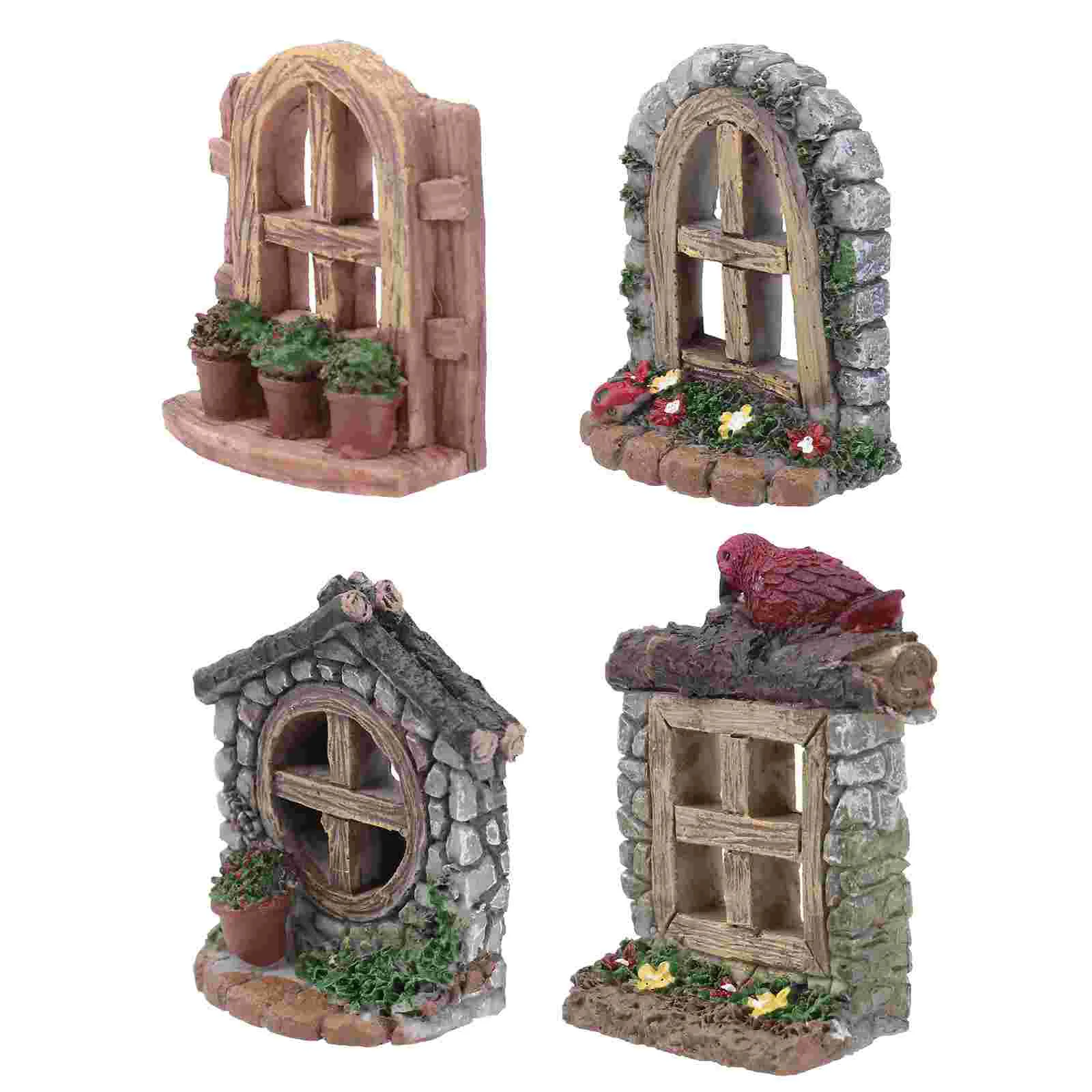 

Outdoor Decoration Garden Window Miniature Garden Fairy Door Home Decoration Tree Accessories Tank Landscape Decor Gnome