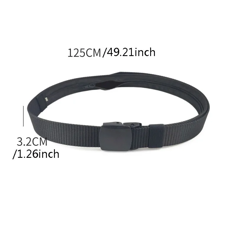 Travel Cash Anti Theft Belt Waist Bag Women Portable Hidden Money Strap Belt Wallet Waist Pack Men Secret Hiding Belt