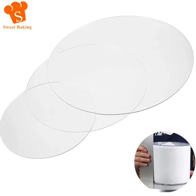 46810InchRoundAcrylicCakeDiscsTopperReusableAcrylicCake