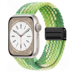 Braided Magnetic Bracelet Watch Band Strap for S10-42MM 41 40 38MM (42 Gradient Green)