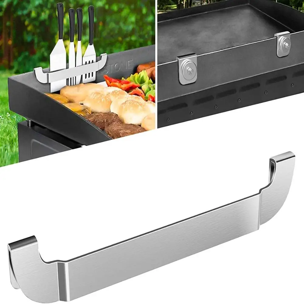 Grill Oven Accessories 10 Inch Spatula Holder Magnetic Design Stainless Steel Griddle Spatula Holder Silvery Stainless Steel Grill Barbecue Tool Rack
