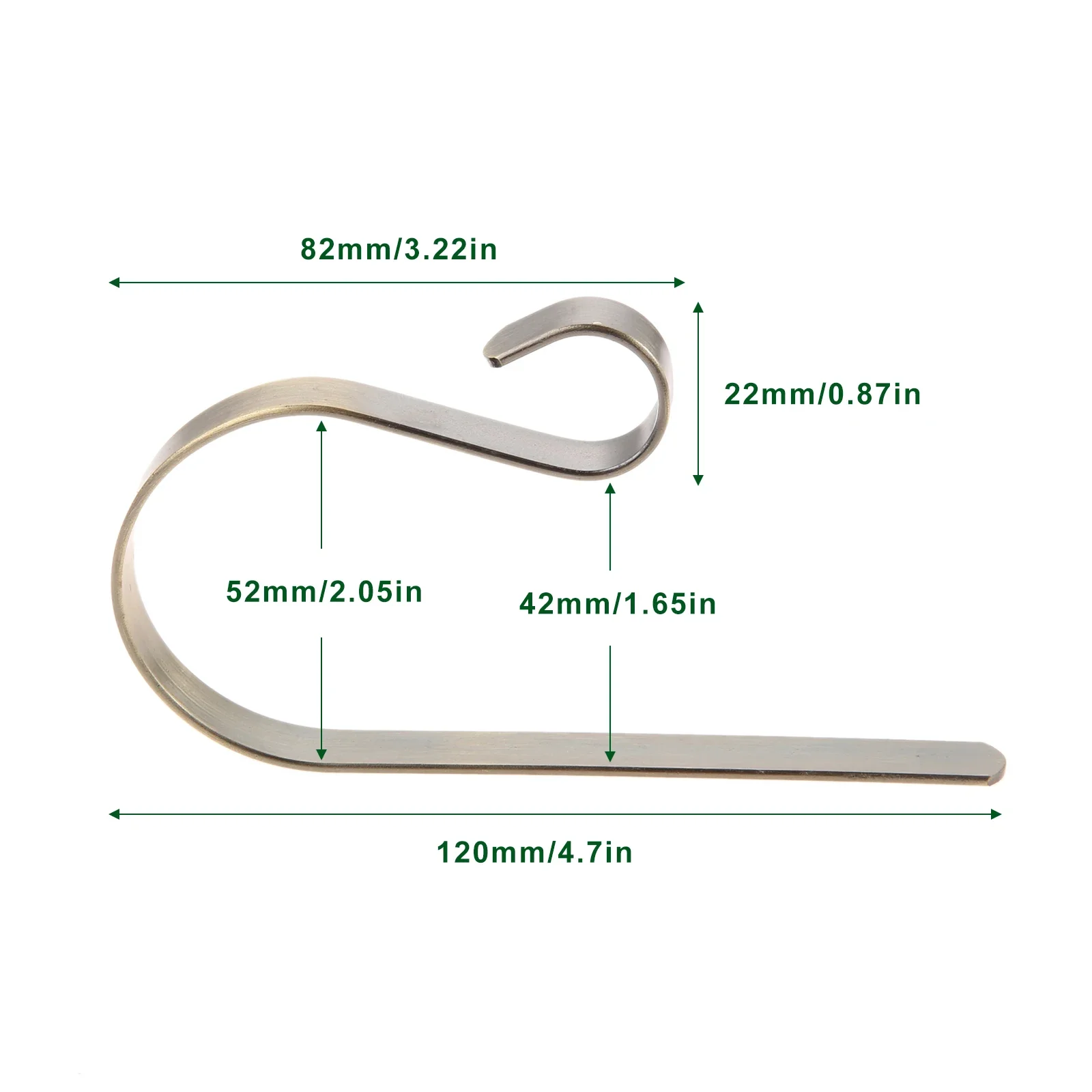 1pc Metal Bronze/Gold Christmas Stocking Holder Hanging Hooks Buckles Fireplace Mantel Self Adhesive Hanger for Party Ornament 3