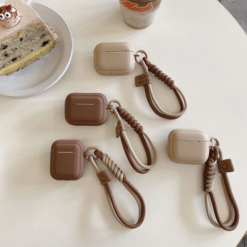 Silicone Earphone Case with Smiling Face Lanyard for Airpods