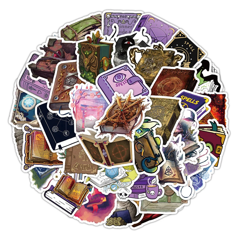 

10/30/53pcs Cartoon Art Magic Book Stickers Cool Gothic Graffiti Sticker Waterproof Notebook Guitar Diary Suitcase Kid Decal Toy