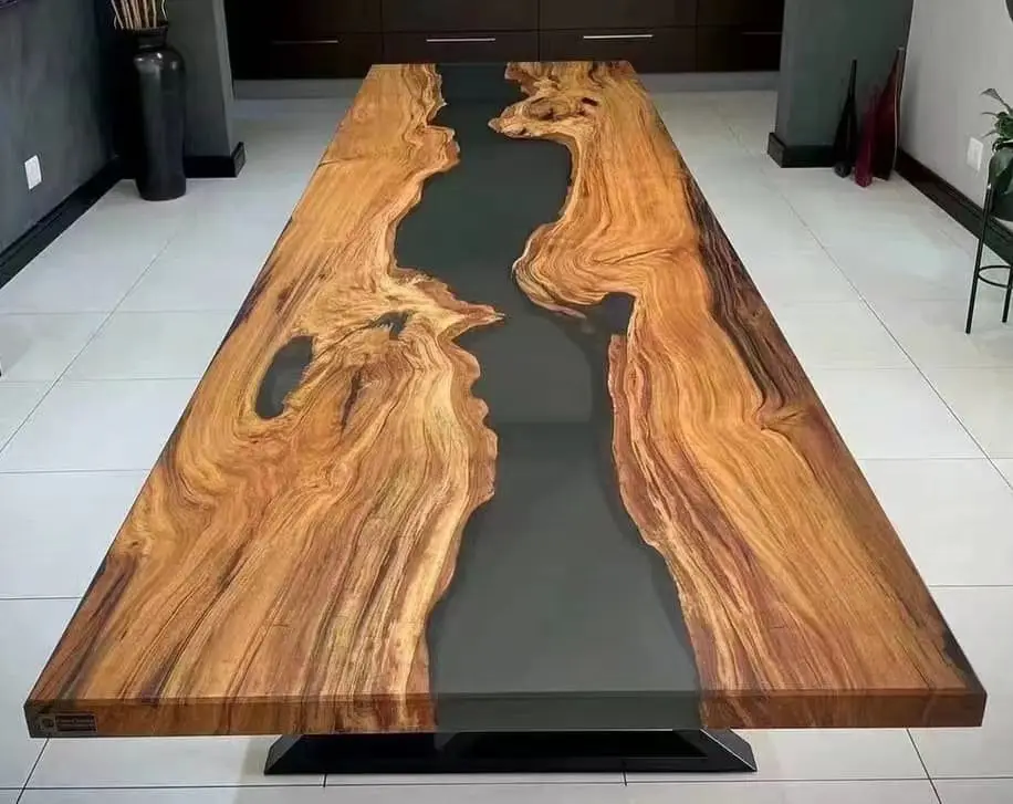 Hotel Project Furniture Living Room Blue Ocean Resin Coffee Table Table Transparent round Decoration