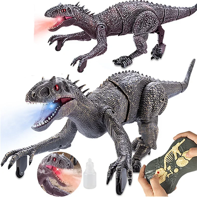 Children Remote Controlled Spray Jurassic Dinosaur 2.4G Sound And light Simulation Walking Electric Intelligent Dinosaur Toy 2