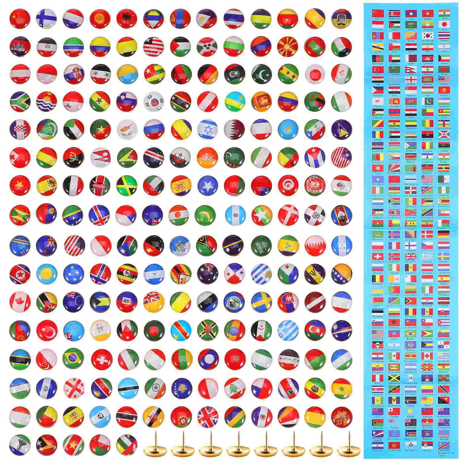 Flag Pins Creative Push Pins Thumb Tacks Creative Thumb Tacks Country Map Push Pins Map Thumbtacks Travel Map Thumb Tack 400pcs round head map flag push map tacks metal fixed plastic round needle cork for school home office golden