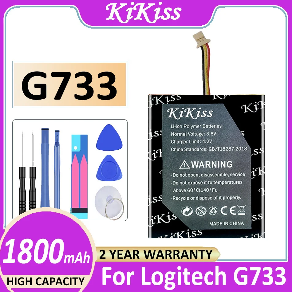 Batteria 1800Mah Per Logitech G733 Lightspeed 3 Wire Plug Bateria