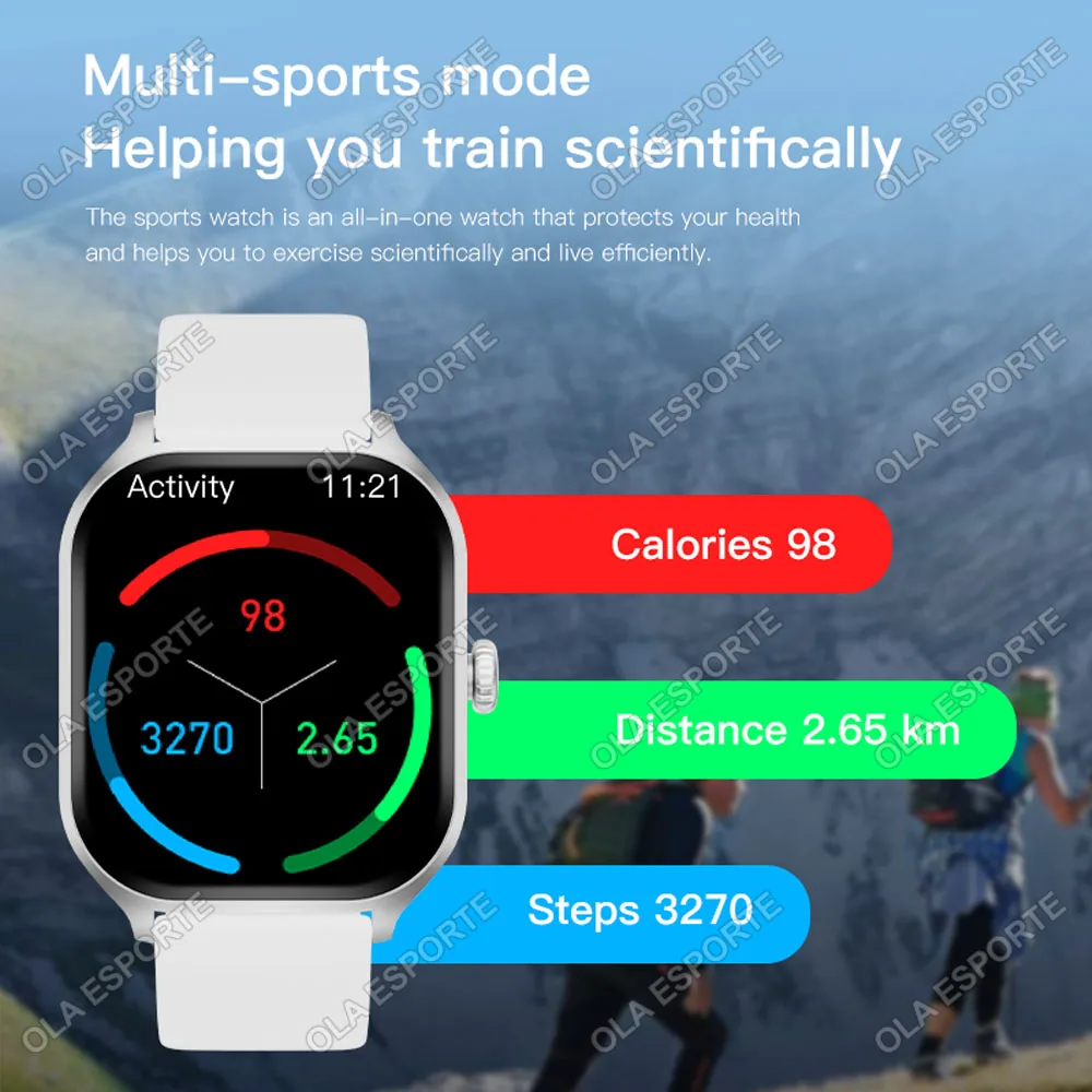 2026 New Smart Watch Android IOS Phone 2.01 Color Screen Bluetooth Call Blood Oxygen/Pressure Monitor Smart Watch Women Men Ma27 4