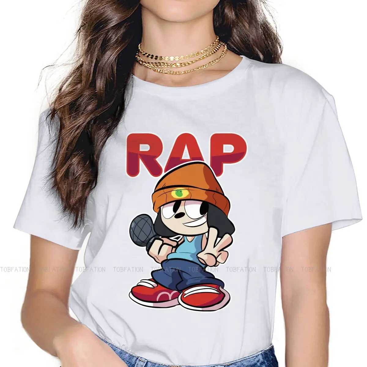 Parappa The Rapper Rhythm Game Girls T Shirt Artis Female Tops 4Xl Harajuku Kawaii Tees Ladies Oversize Tshirt