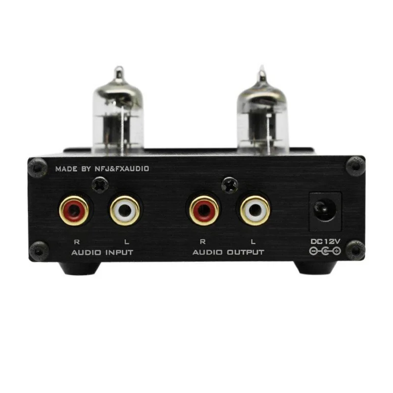 FX-AUDIO tube-03 Mini HiFi audio preamplifier 6k4 tube vacuum amplifier buffer treble bass adjustable RCA preamplifier black EU assembly 6j1 vacuum tube preamp audio hifi buffer pre amplifie board refer x10 d circuit