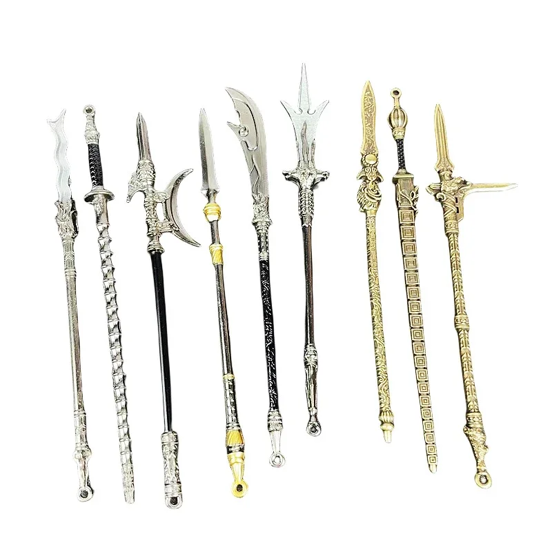Description Picture 3 of itemAncient Cold Weapon Model Three Kingdoms Long Spear Sword Eighteen Metal Pendant Weapons Small Mini Pendant Toys