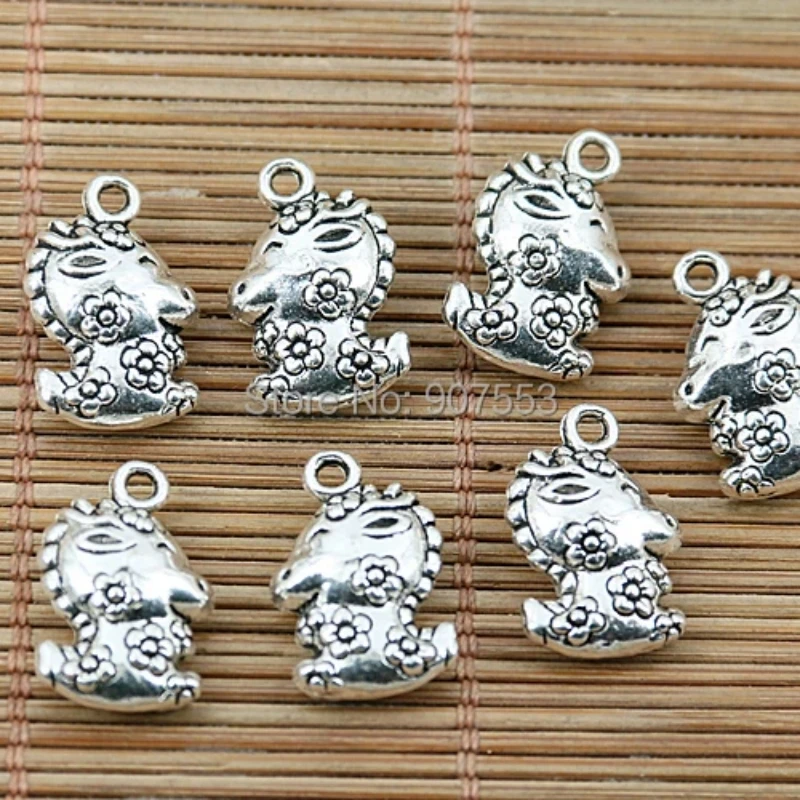 

10pcs 17*12mm Tibetan Silver Tone 2sided Cute Dragon Design Charms EF1947 Charms for Jewelry Making