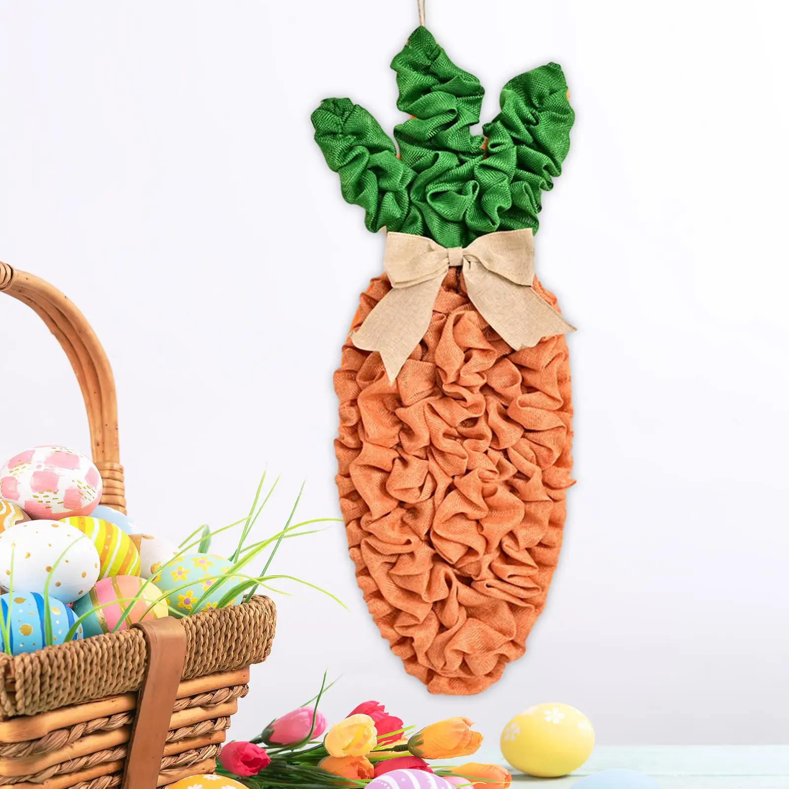 Easter Carrot Wreath Front Door Swag Easter Decoration Hanging Ornament for Wall Sign