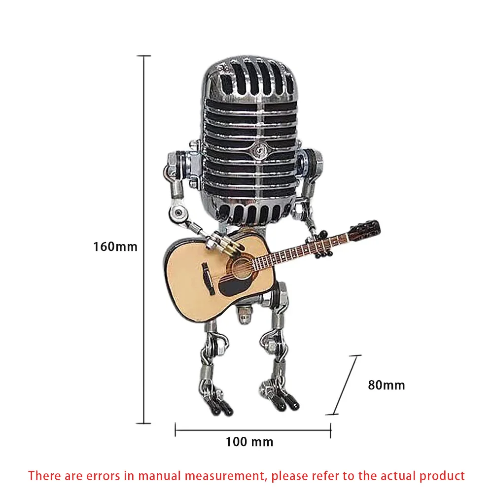 Creative Vintage Microphone Robot Touch Dimmer Lamp Table Lamp Robot Hand-held Guitar Decoration Home Office Desktop Ornaments best night light