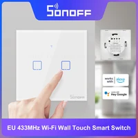 SONOFF T0EU TX Series Wi-Fi Wall Touch Smart Switch Voice Remote Control Time Schedule via eWeLink Works With Alexa Google Home