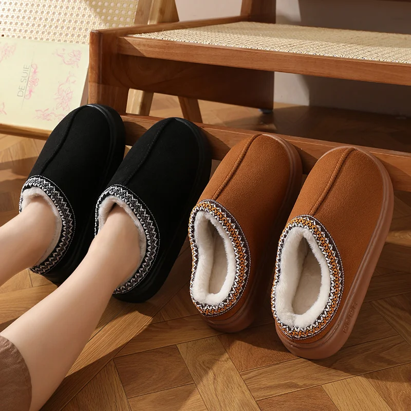 Fluffy Women’s House Slippers – Plush Winter Flats, Elegant Casual Footwear, Large Size 31 Beach Footwear Sandals