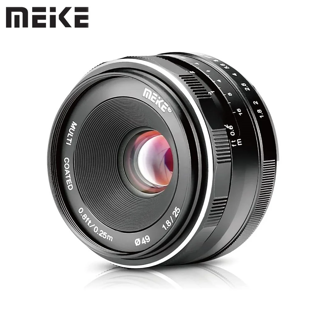 

Meike 25mm F1.8 Wide Angle Manual Prime Lens for Sony E /for Fujifilm FX /for Canon EF-M /for Olympus Panasonic Micro 4/3 Mount