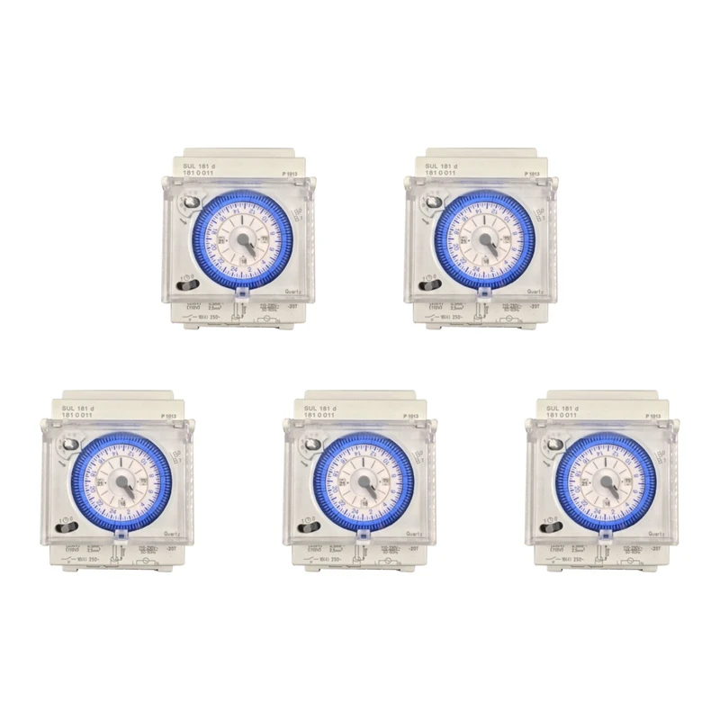 

New 5X Analog Mechanical Timer Switch 110V-220V 24 Hours Daily Programmable 15Min Setting Time Switch Relay SUL181D Hot