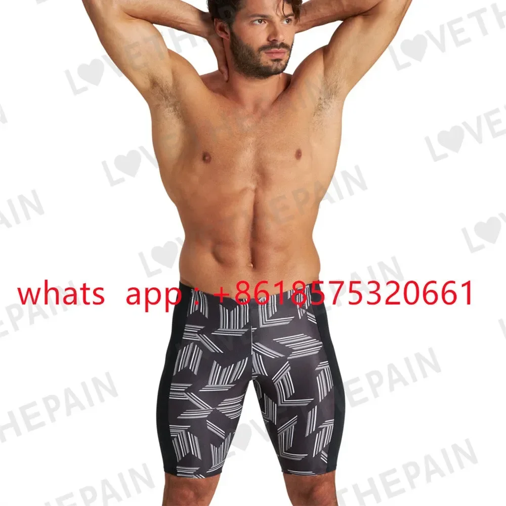 

Summer Printing Swimming Tight Shorts Surfing Jammer Mens Swimsuit Beach Trunks Competition Training Sports New Surfing Swimwear