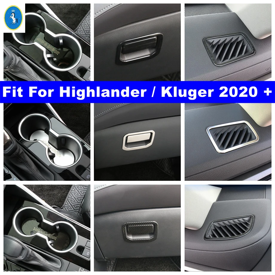 

Dashboard Air AC Front Cup Holder Pad Mat Glove Storage Box Trim For Toyota Highlander / Kluger 2020 - 2022 Interior Accessories